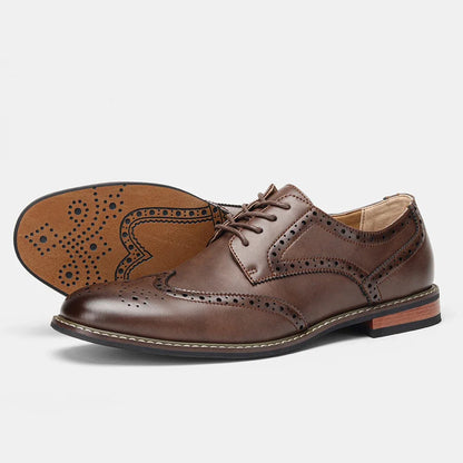 Brogue Wingtip Cognac — Colección Clásica Zenvaro