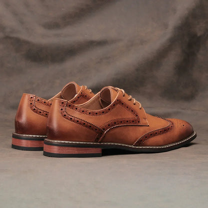 Brogue Wingtip Cognac — Colección Clásica Zenvaro