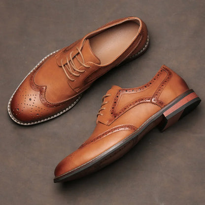 Brogue Wingtip Cognac — Colección Clásica Zenvaro